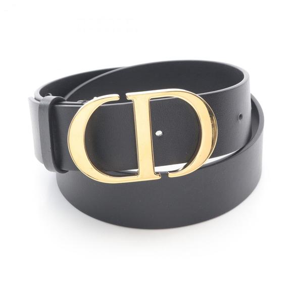 Christian Dior Dior 30 MONTAIGNE Leather Belt for Women, Black - Picture 1 of 6